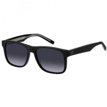 Tommy Hilfiger Men's Square Frame Sunglasses TH 2073/S - Black Acetate Full-Rim