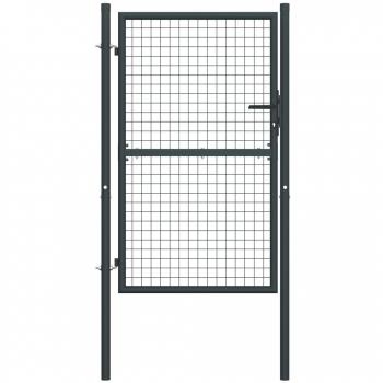 Galvanized Steel Mesh Garden Gate 100x200 cm Grey