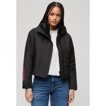 Superdry Women's Embroidered Hooded Windbreaker Jacket Black M