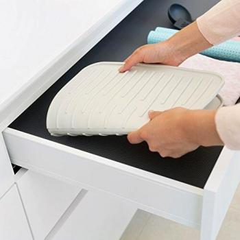 Brabantia Alfombrilla Escurreplatos de Silicona, Gris Claro, 43.8 x 32.5 x 0.9 cm