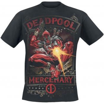Deadpool Mercenary Hombre Camiseta Negro M 100% algodón Regular
