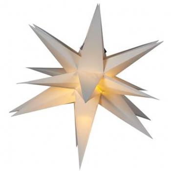 Estrella de papel hecha a mano con luces LED para decoración navideña de interior color blanco crema Bhagirathi