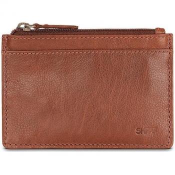 SKPAT - Monedero de hombre Dundee de piel con llavero en color tan y protección RFID