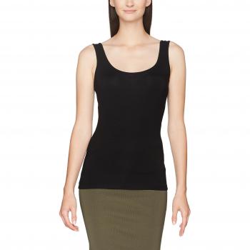 SELECTED FEMME Sfmio Scoop Neck Tank Top-Noos, Camiseta sin Mangas para Mujer, Negro