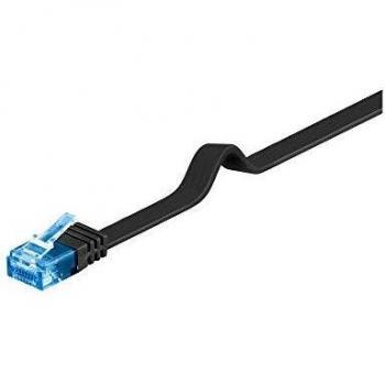 Cable de red plano U/UTP Cat.6a 7m Negro