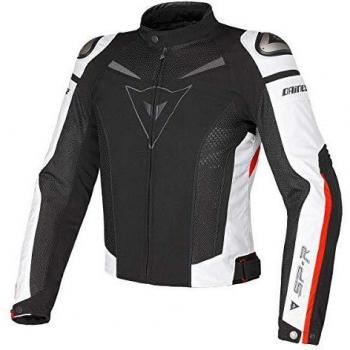 Dainese Super Speed Chaqueta Moto, Negro/Blanco/Rojo, 48