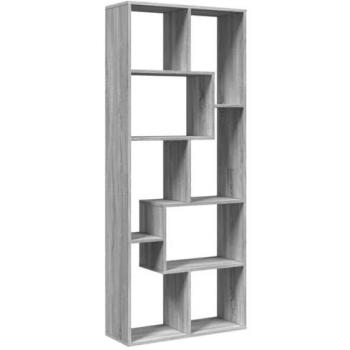 Librería divisora de madera ingeniería gris Sonoma 67x25x161,5 cm