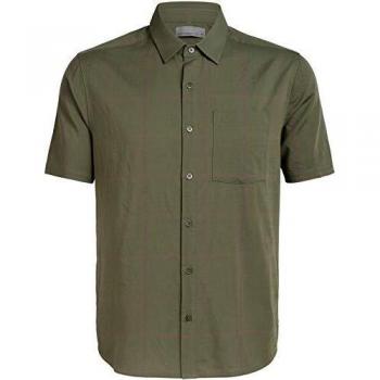 Icebreaker Compass SS - Camisa para Hombre, Color Verde y marrón, tamaño Large