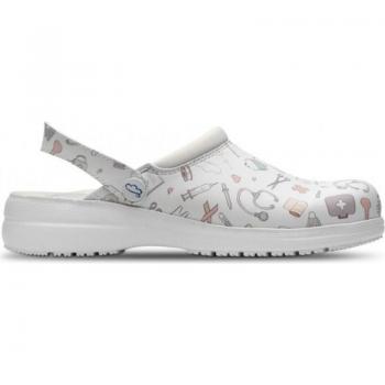 Zuecos Sanitarios Unisex Feliz Caminar Mycrom Blanco