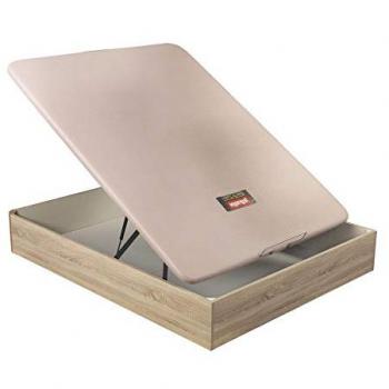 Canapé Abatible Pikolin Naturbox De Madera Con Tapa Transpirable Tapizada Y Cubeta Alta Capacidad Color Natural 160x182 cm Altura 36 cm Roble - Entrega, Montaje en Domicilio