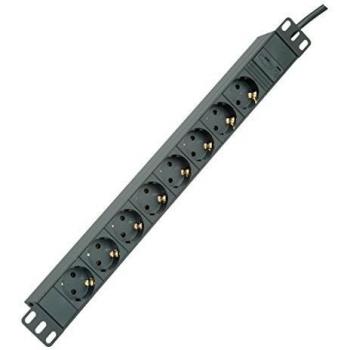 Rotronic ROLINE Regleta de enchufes de 19 de 8 vías, Clavija C14, Negro, 2 m
