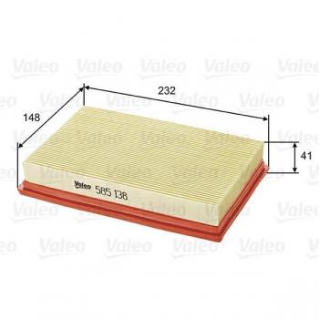 Filtro de aire VALEO 585138 con alta eficiencia de filtración, diseño optimizado para un flujo de aire mejorado, fabricado con materiales de calidad para una mayor durabilidad y rendimiento, compatible con diversos modelos de vehículos