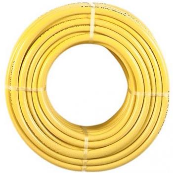 Manguera Agrícola Reforzada 5/8 (15 mm) de 50 metros, 3 capas de PVC poliéster, resistencia de 28 bares, rango de temperatura -20º a 60º, antitors