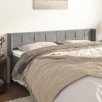 Cabecero de terciopelo gris claro 183x16x78/88 cm VidaXL