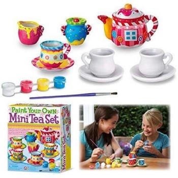4M - Paint Your Own Mini Tea Set, Juego de Creatividad