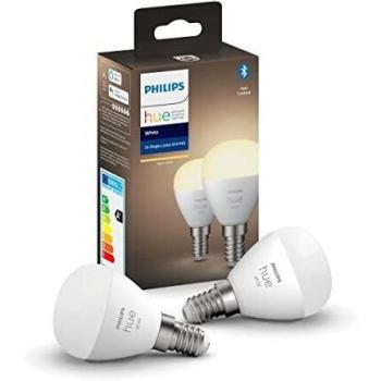 Philips Hue White E14 P45 5.7W LED Smart Bulb Twin Pack