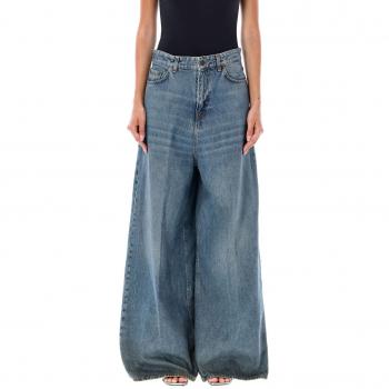 Eco-Friendly Wide Blue Jeans for Women - Size W26 by Haikure