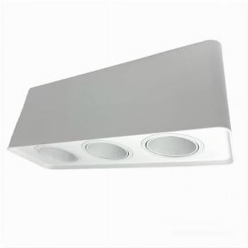 Portalámparas de Techo Triple Orientable Blanco para Faretto GU10/GU5.3 P34-b3
