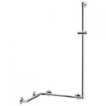 Pasamanos de Ducha Keuco Plan Care 34908, Aluminio Anodizado Plateado/Chromado, Dimensiones: 797/880 mm (Izquierda/Derecha), Altura: 1265 mm, con