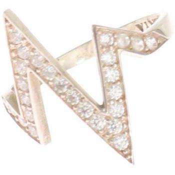 Nialaya Silver Authentic Womens Clear Ring - EU53 | US6,5