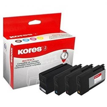 Kores G1722KIT Pack de 4 Cartuchos de Tinta Compatible HP 950XL/951XL Negro/Cian/Magenta/Amarillo