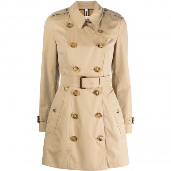 Burberry Women's Chelsea Cotton Trench Coat in Beige | Size 4 | 8032081A1366