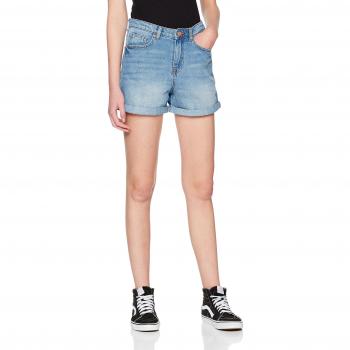 Noisy May Nmbe Liv Straight Short LB Noos, Pantalones Cortos para Mujer, Azul