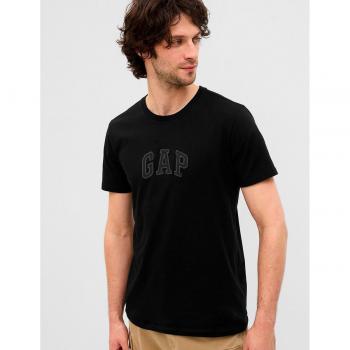 Camiseta de Hombre GAP Negra de Algodón con Logo Bordado, Talla S