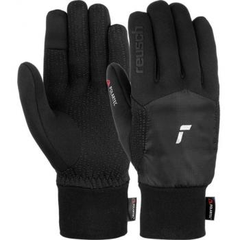 Reusch Guantes de fútbol Garhwal Hybrid Touch-Tec Negro, con tecnología Touch-Tec para un mejor agarre, diseño híbrido que combina látex y poliéster, ajuste ergonómico y cierre de muñeca ajustable