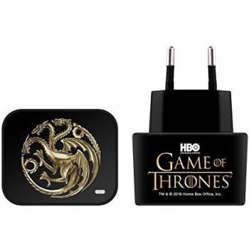 Official HBO Game Of Thrones 3D Sigils Targaryen Various Art Black EU Charger & Micro-USB Cable for Huawei Stream S 302HW