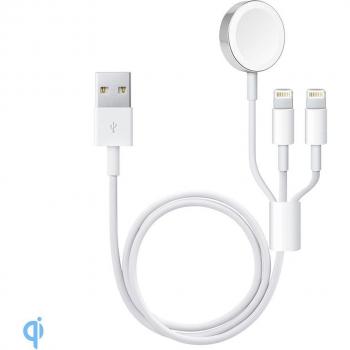 Cargador Doble Lightning y Base de carga compatible con Apple Watch y iWatch