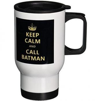 3drose tm_123110_1 Keep Calm and Call Batman Taza de viaje, 14-onza, de acero inoxidable