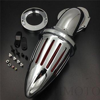 HTTMT MT225B-004- Kit de filtro de admisión de aire compatible con Yamaha Vstar V-Star 650 todo el año 1986-2012 CROMADO