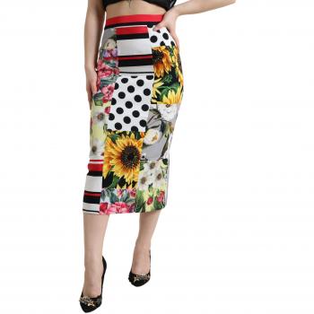 Dolce & Gabbana Multicolor Patchwork High Waist Pencil Cut Skirt - IT38 | XS