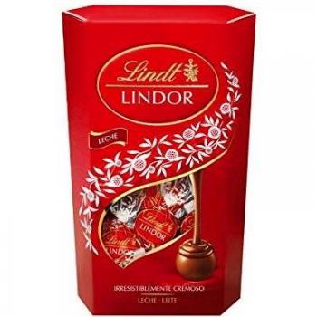 Lindt Lindor Cornet Caja de bombones cremosos de chocolate con leche, 600gr.