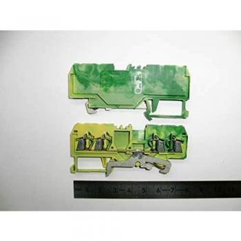Bloque de terminales de tierra WAGO 280-837, 1 polo, 4 conductores, sección de cable 0,08-2,5 mm², color verde/amarillo