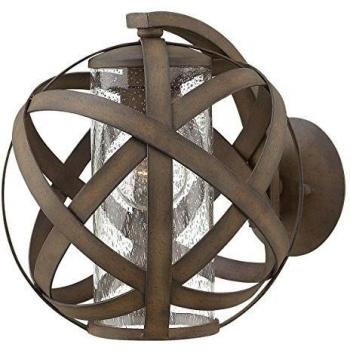 Aplique de exterior Carson, linterna de pared pequeña ligera, hierro antiguo, IP44, E27