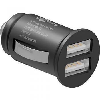 GOOBAY GOO 44177 - Universal battery quick charger and USB car charger 12 V to 2x USB, 2.0 A