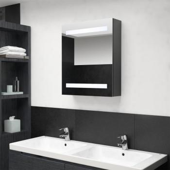Mueble de baño con espejo y LED gris 50x14x60 cm
