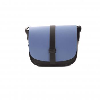 Blue Leather Crossbody Bag - Characteristics: Made of high-quality blue leather, adjustable shoulder strap, zippered main compartment, interior pockets for organization, sleek and stylish design suitable for casual or formal occasions