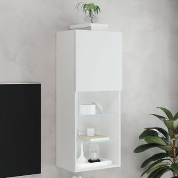 Mueble para TV con luces LED 40,5x30x102 cm, Mueble de Salón, Mesa de TV, color blanco