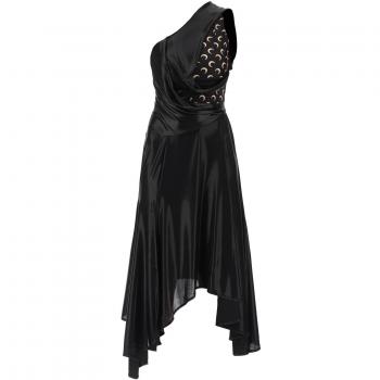 Asymmetrical Dress in Regenerated Jersey - S Black