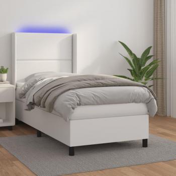 Cama solar suave con colchón y LED blanco 90x190 cm