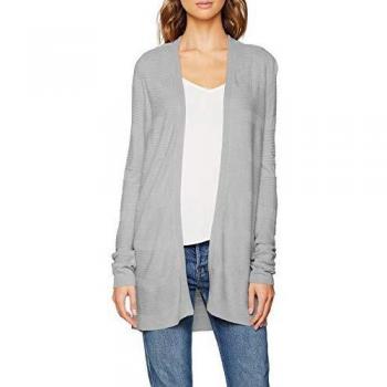 Vero Moda Vmbobbie LS Open Cardigan Chaqueta Punto, Gris
