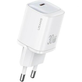 Cargador Usams 30W GaN USB-C Carga Rápida Serie HC Blanco CC251TC02