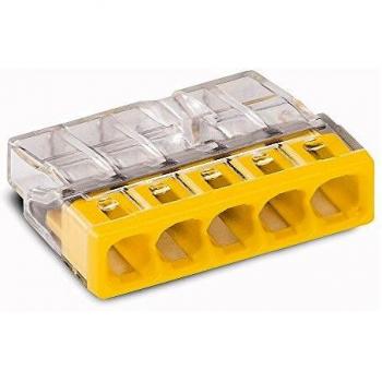 Borne de conexión sin tornillos 5x 0525 amarillo 2273205