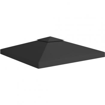 vidaXL 2-Tier Gazebo Top Cover 310 g/m² 3x3 m Black