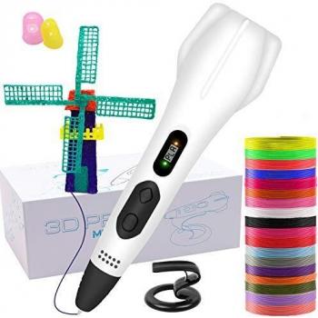 GLKEBY Bolígrafo de impresión 3D, con filamento de 18 Colores, Cambio automático Manual de impresión de 6 velocidades, Compatible con PLA y ABS, Regalos de Juguetes de Navidad para niños