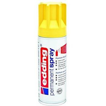 edding 5200 spray permanente - amarillo tráfico - 200 ml - pintura acrílica para pintar y decorar vidrio, metal, madera, cerámica, plástico, lienzo - aerosol, spray acrílico, spray de pintura