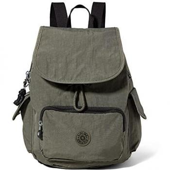 Mochila de mujer Kipling City Pack S de nylon kaki con bolsillos exteriores y capacidad de 13L